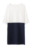 Vestido de Linho em Bloco de Cores