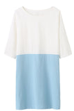 Vestido de Linho em Bloco de Cores