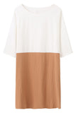 Vestido de Linho em Bloco de Cores