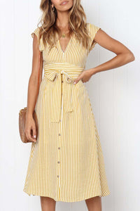 Vestido Midi Risca De Giz