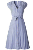 Vestido Midi Risca De Giz