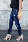 Calça Jeans Slim com Detalhes