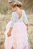 Vestido Flor de Tule com Renda