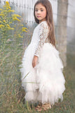 Vestido Flor de Tule com Renda