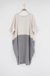 Vestido Camiseta Bloco de Cor