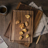 NORTH DEALS™ Black Walnut Chopping Board w/ Juice Groove