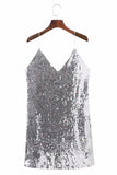 Vestido Decorado com Lantejoula Alça Spaghetti
