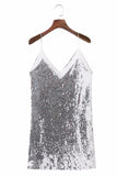 Vestido Decorado com Lantejoula Alça Spaghetti