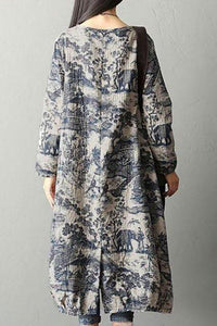 Vestido com Estampa Porcelana Japonesa Azul