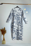 Vestido com Estampa Porcelana Japonesa Azul
