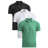 Kit 03 Camisas Polo GRF Classic - Preto Branco e Vermelho