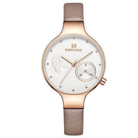 Relógio Naviforce À Prova D 'Água Feminino Ultra Fino Couro